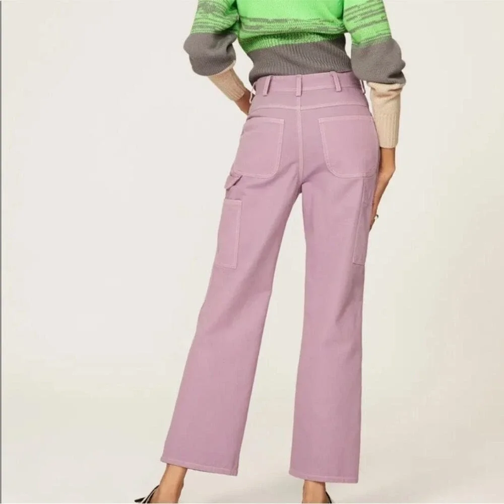 No. 6 Store Purple Pink Jackson Carpenter Pants Classic Casual Hipster 0